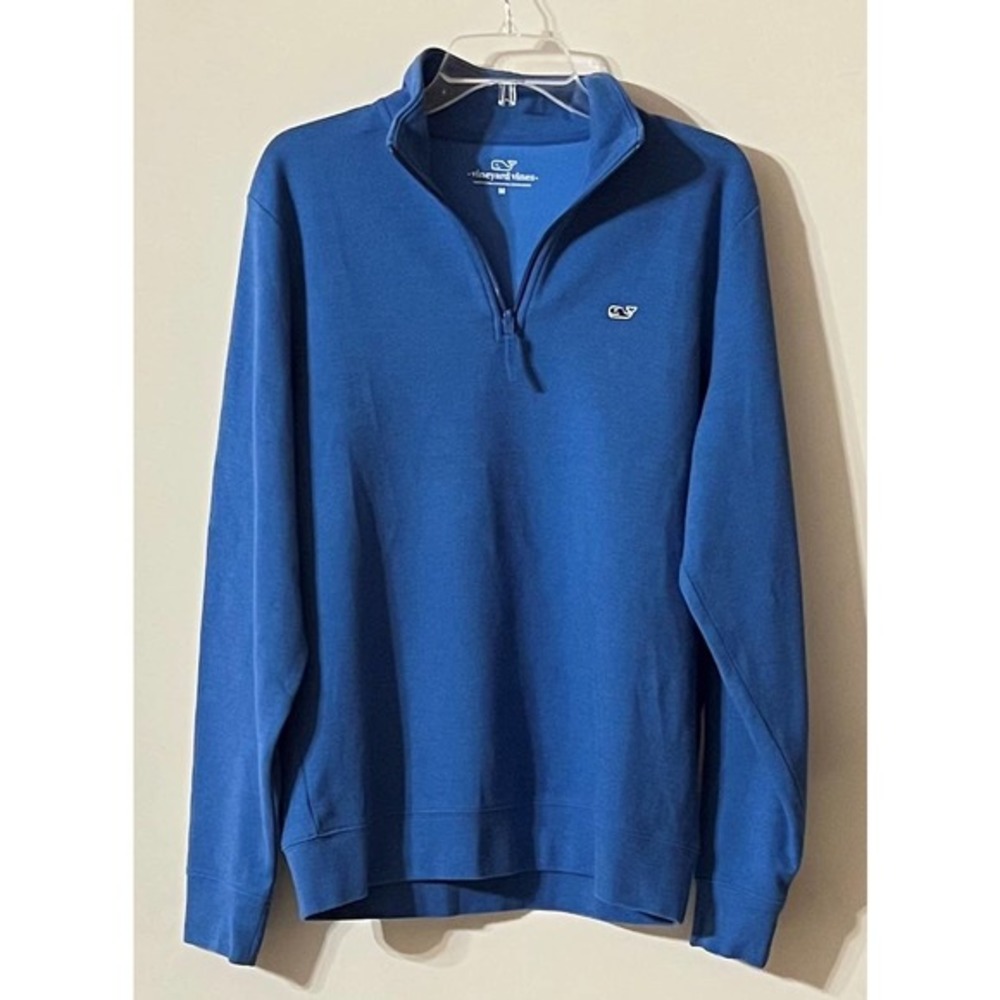Vineyard Vines 1/4 Zipper Long Sleeve Sweatshirt Size Medium Royal Blue